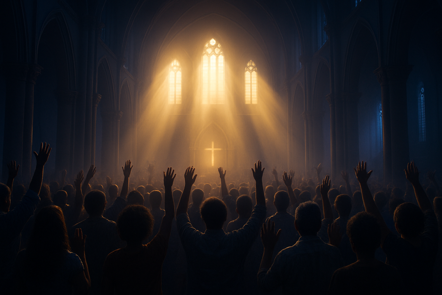 Congregation in worship