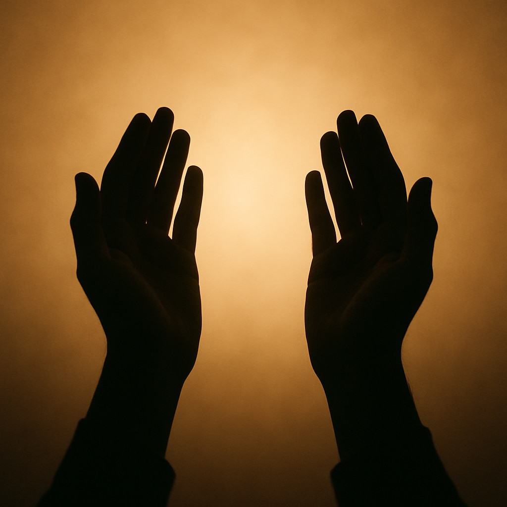 Hands raised in prayer