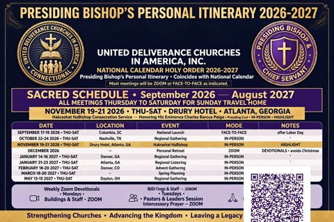 Presiding Bishop’s Itinerary 2026–2027