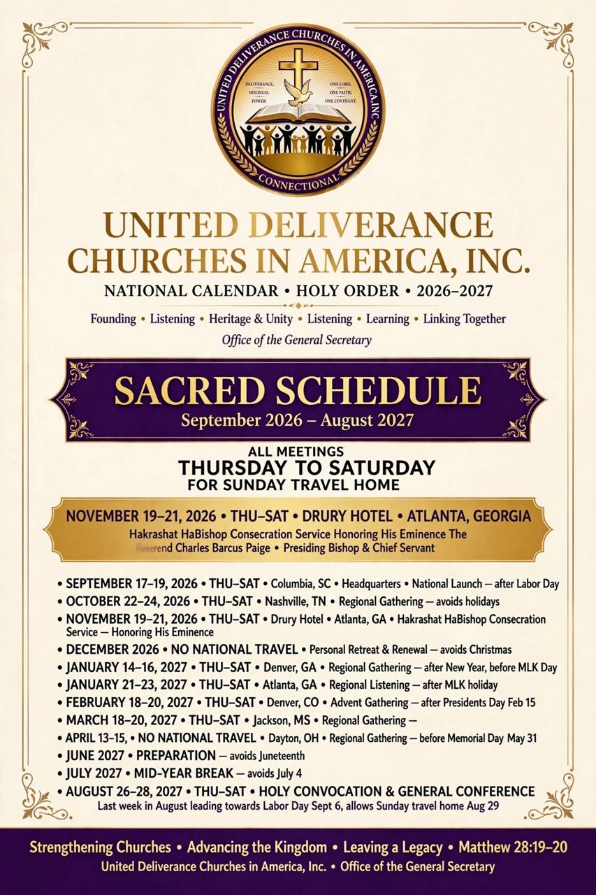 National Calendar • Holy Order 2026–2027